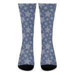 Star Denim Jeans Pattern Print Crew Socks