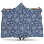Star Denim Jeans Pattern Print Hooded Blanket