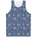 Star Denim Jeans Pattern Print Men's Tank Top
