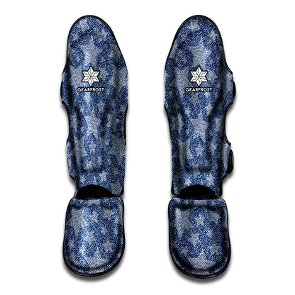 Star Denim Jeans Pattern Print Muay Thai Shin Guard