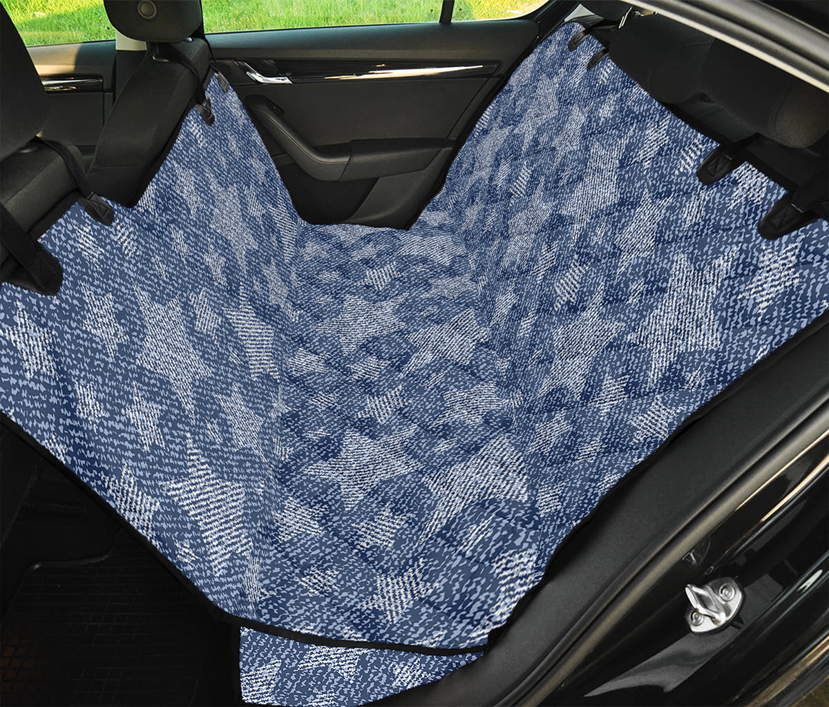 Star Denim Jeans Pattern Print Pet Car Back Seat Cover
