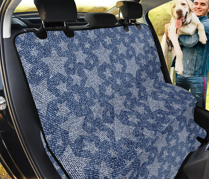 Star Denim Jeans Pattern Print Pet Car Back Seat Cover