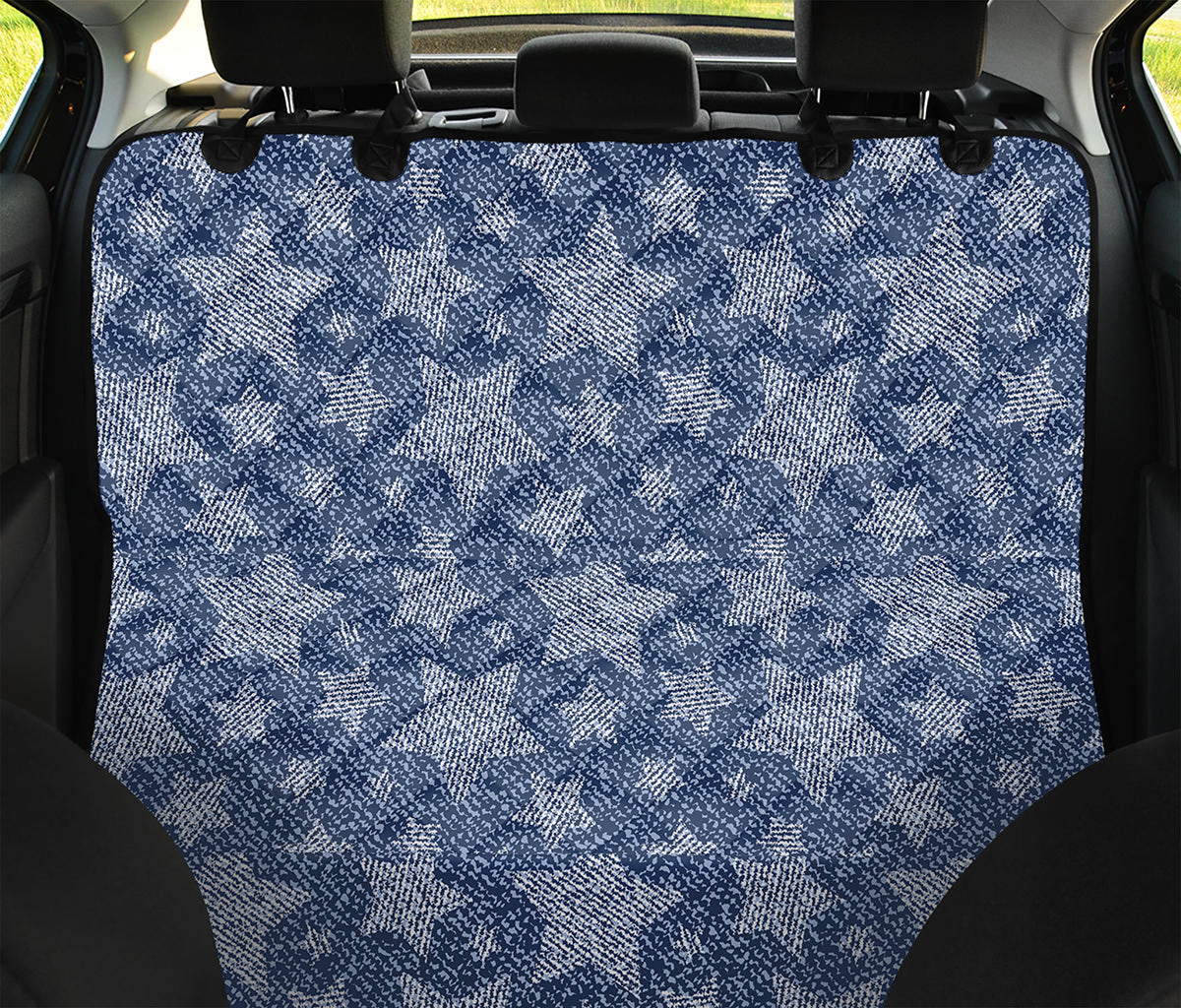 Star Denim Jeans Pattern Print Pet Car Back Seat Cover