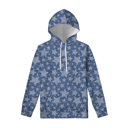 Star Denim Jeans Pattern Print Pullover Hoodie