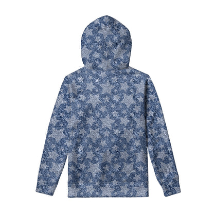 Star Denim Jeans Pattern Print Pullover Hoodie