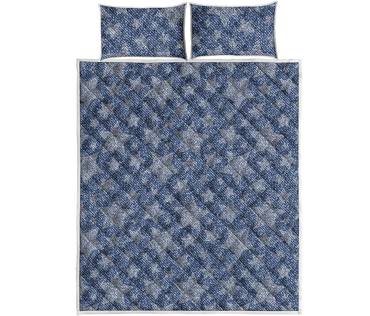Star Denim Jeans Pattern Print Quilt Bed Set