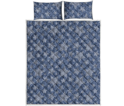 Star Denim Jeans Pattern Print Quilt Bed Set