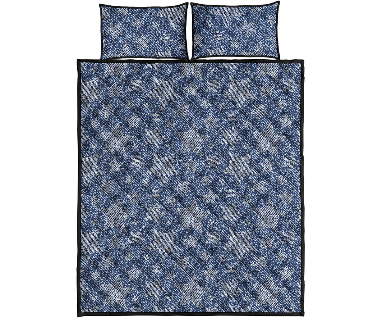 Star Denim Jeans Pattern Print Quilt Bed Set
