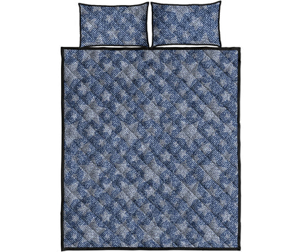 Star Denim Jeans Pattern Print Quilt Bed Set