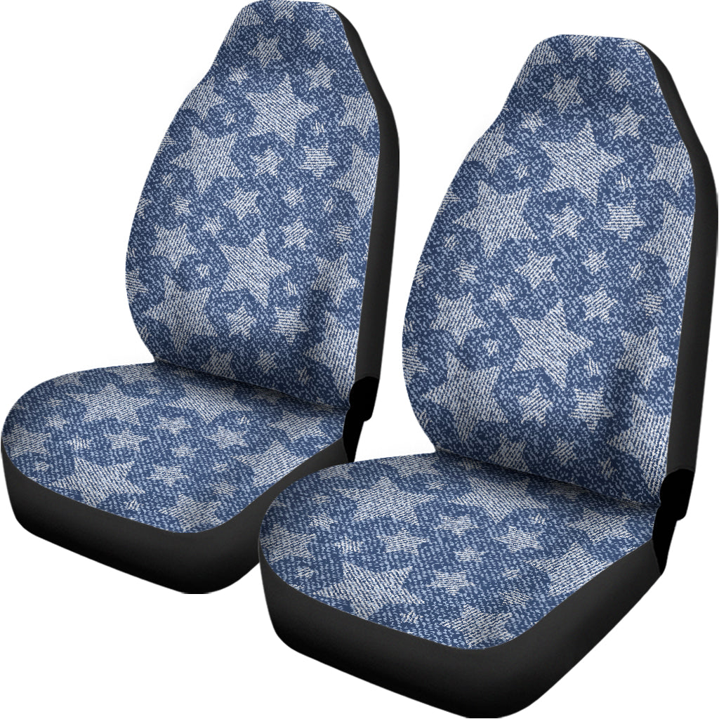 Star Denim Jeans Pattern Print Universal Fit Car Seat Covers