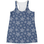 Star Denim Jeans Pattern Print Women's Racerback Tank Top