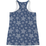 Star Denim Jeans Pattern Print Women's Racerback Tank Top