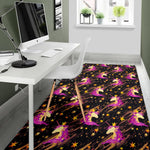 Star Fairy Unicorn Pattern Print Area Rug GearFrost