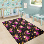 Star Fairy Unicorn Pattern Print Area Rug GearFrost