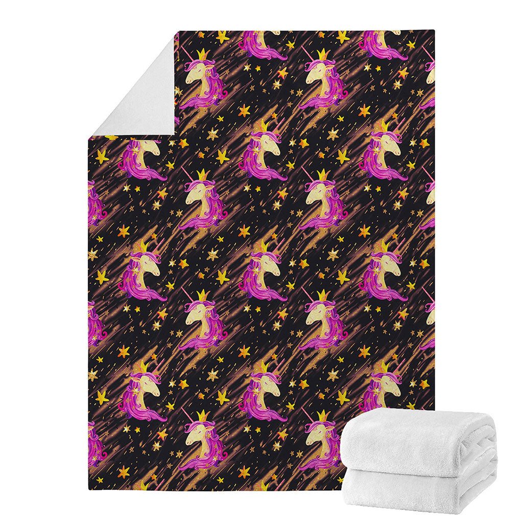 Star Fairy Unicorn Pattern Print Blanket