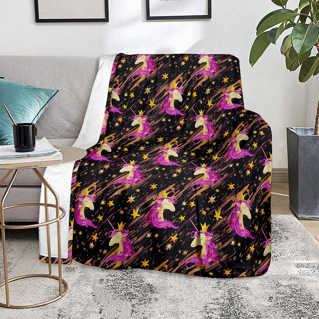Star Fairy Unicorn Pattern Print Blanket