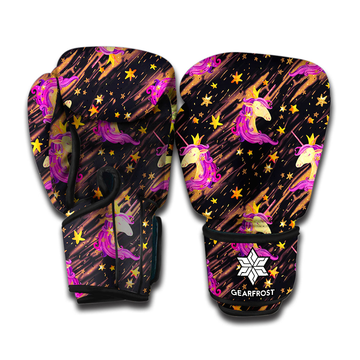 Star Fairy Unicorn Pattern Print Boxing Gloves