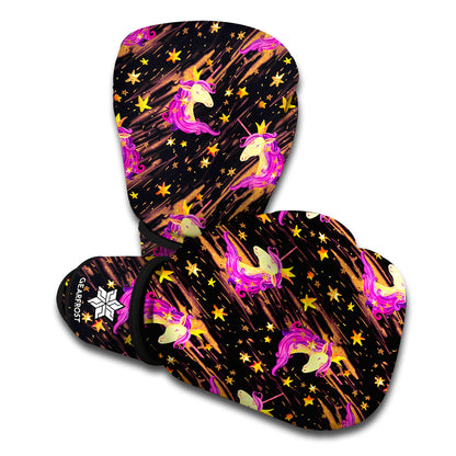 Star Fairy Unicorn Pattern Print Boxing Gloves
