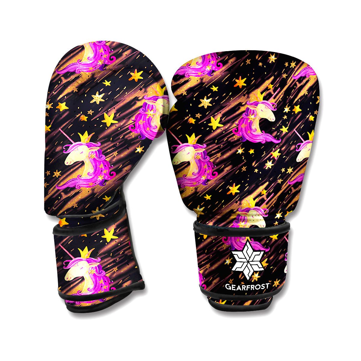 Star Fairy Unicorn Pattern Print Boxing Gloves