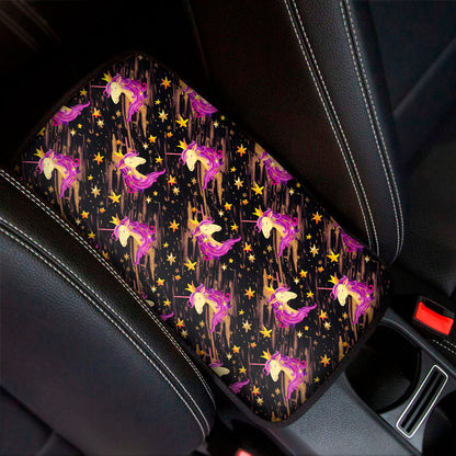 Star Fairy Unicorn Pattern Print Car Center Console Cover