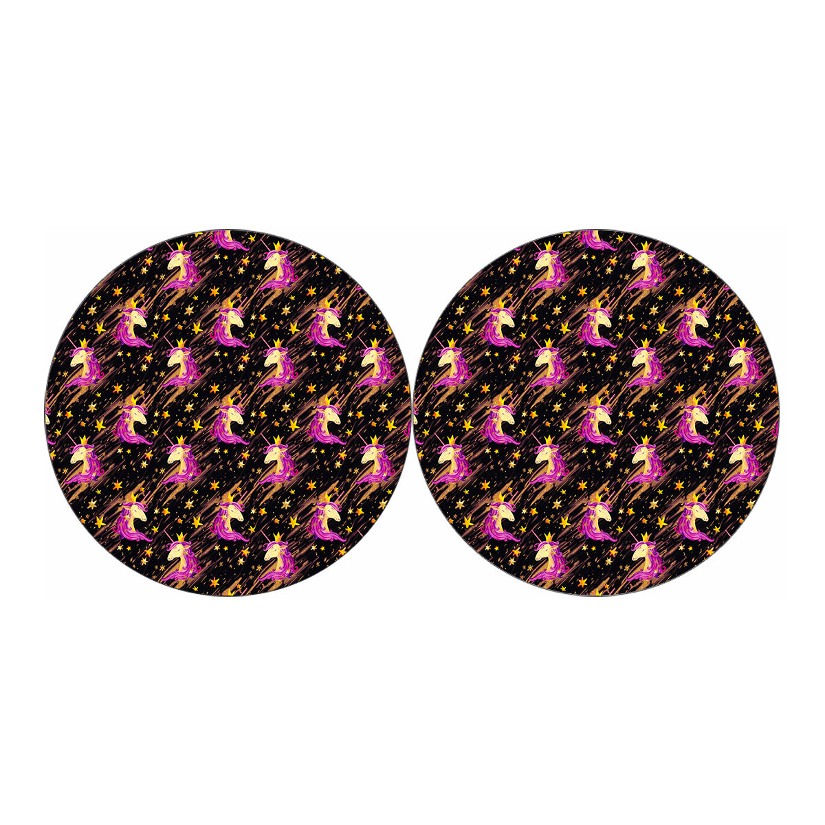Star Fairy Unicorn Pattern Print Car Coasters