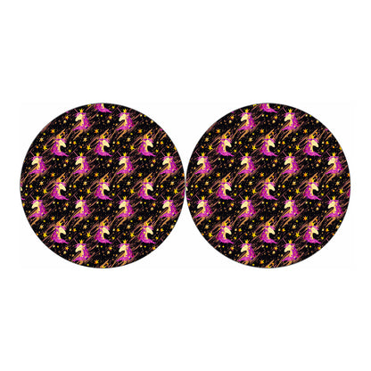 Star Fairy Unicorn Pattern Print Car Coasters