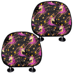 Star Fairy Unicorn Pattern Print Car Headrest Covers