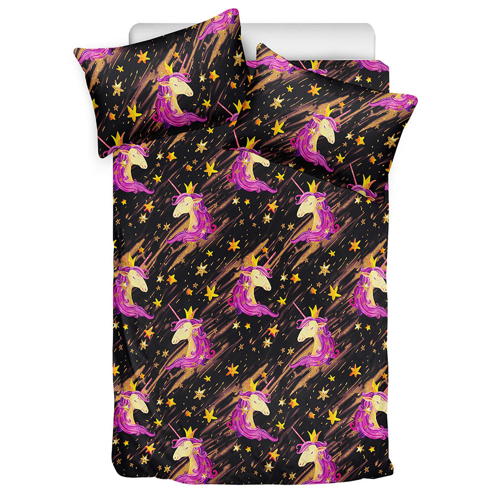 Star Fairy Unicorn Pattern Print Duvet Cover Bedding Set