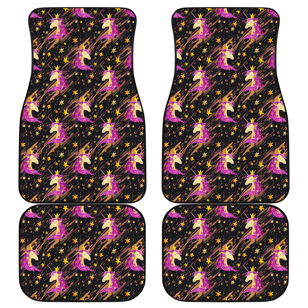 Star Fairy Unicorn Pattern Print Front and Back Car Floor Mats