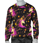 Star Fairy Unicorn Pattern Print Men's Crewneck Sweatshirt GearFrost