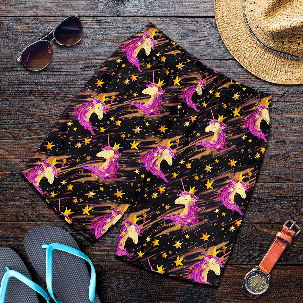 Star Fairy Unicorn Pattern Print Men's Shorts
