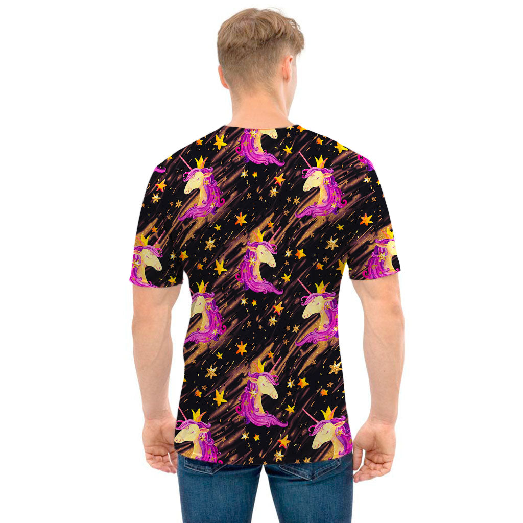 Star Fairy Unicorn Pattern Print Men's T-Shirt