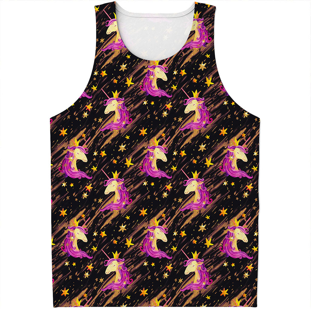 Star Fairy Unicorn Pattern Print Men's Tank Top