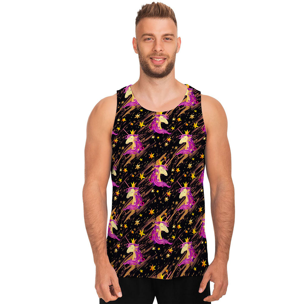 Star Fairy Unicorn Pattern Print Men's Tank Top