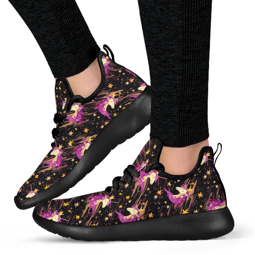 Star Fairy Unicorn Pattern Print Mesh Knit Shoes GearFrost