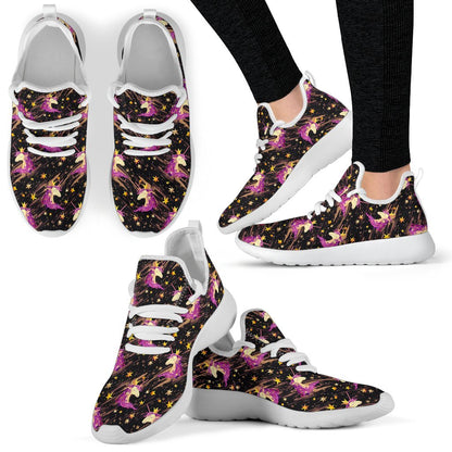 Star Fairy Unicorn Pattern Print Mesh Knit Shoes GearFrost