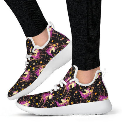 Star Fairy Unicorn Pattern Print Mesh Knit Shoes GearFrost