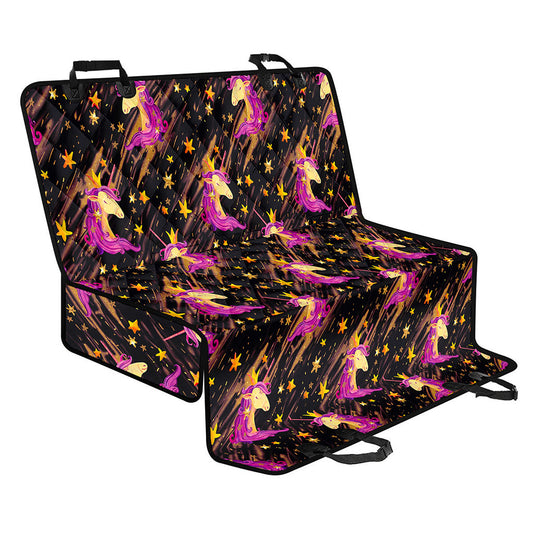Star Fairy Unicorn Pattern Print Pet Car Back Seat Cover