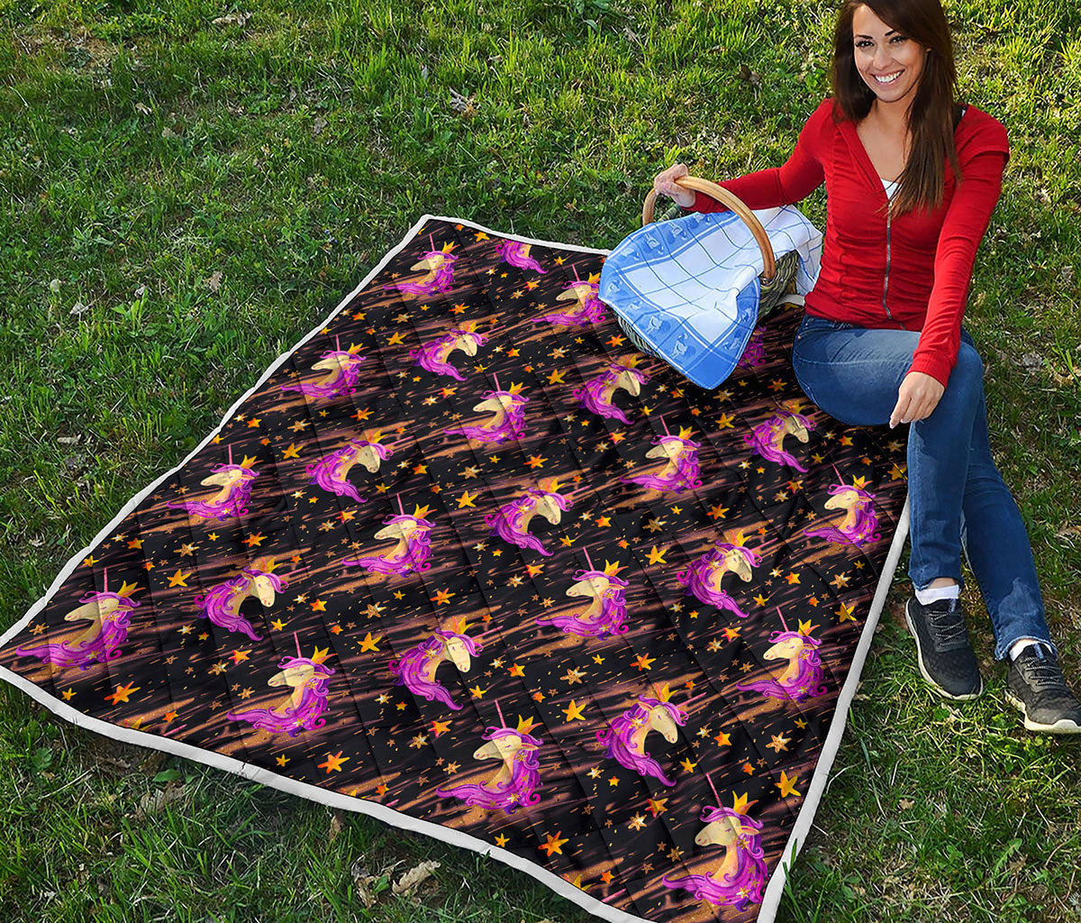 Star Fairy Unicorn Pattern Print Quilt