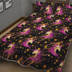 Star Fairy Unicorn Pattern Print Quilt Bed Set