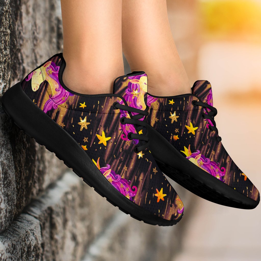 Star Fairy Unicorn Pattern Print Sport Shoes GearFrost