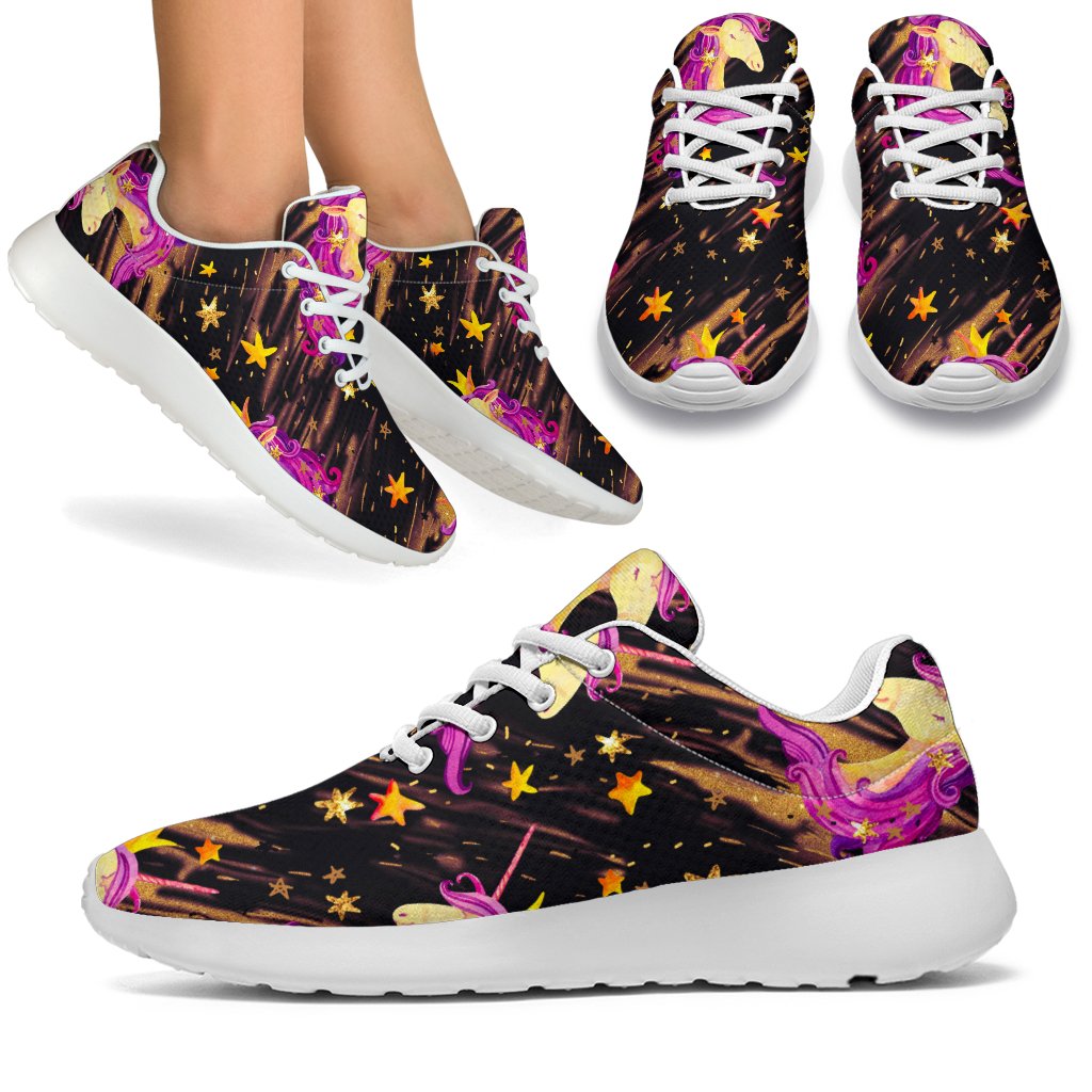 Star Fairy Unicorn Pattern Print Sport Shoes GearFrost