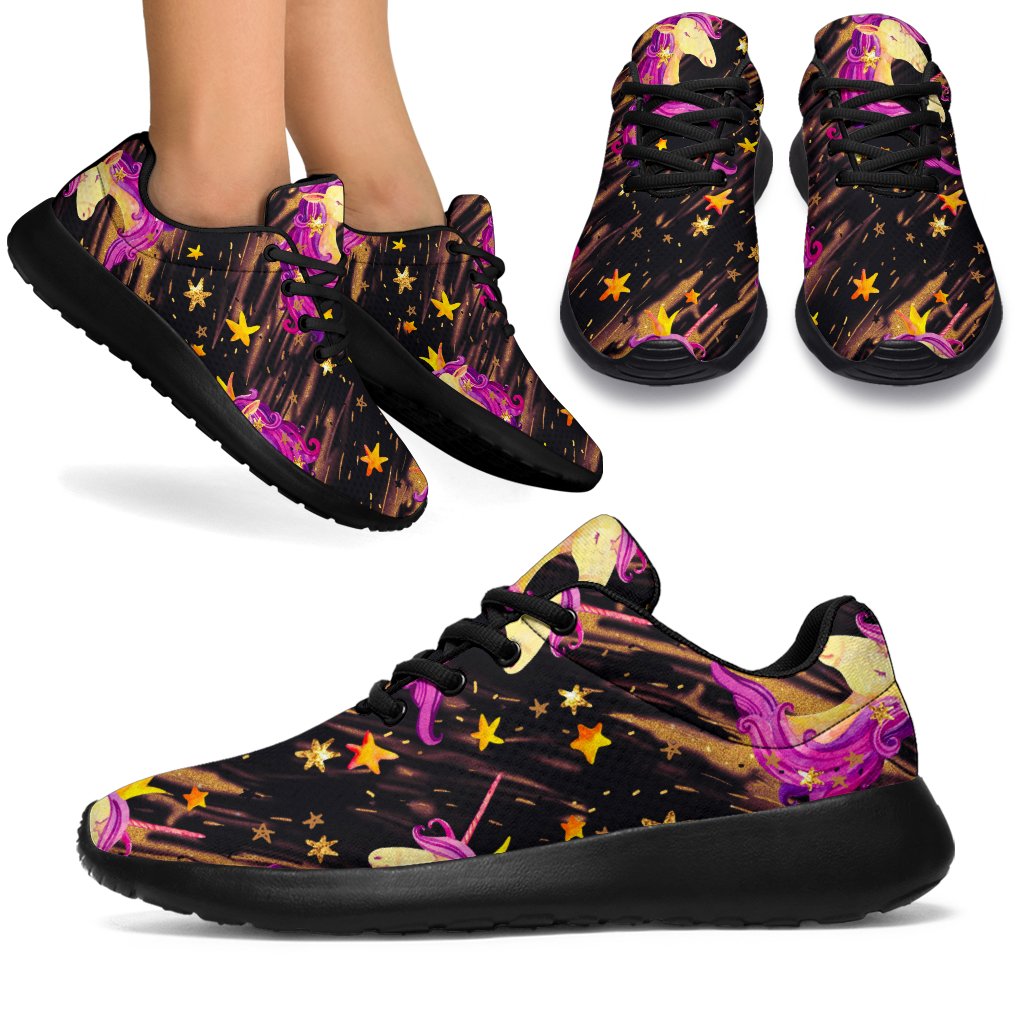 Star Fairy Unicorn Pattern Print Sport Shoes GearFrost