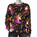 Star Fairy Unicorn Pattern Print Women's Crewneck Sweatshirt GearFrost