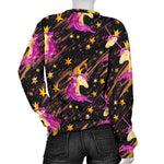 Star Fairy Unicorn Pattern Print Women's Crewneck Sweatshirt GearFrost