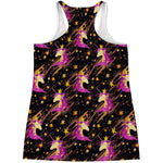 Star Fairy Unicorn Pattern Print Women's Racerback Tank Top