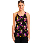 Star Fairy Unicorn Pattern Print Women's Racerback Tank Top