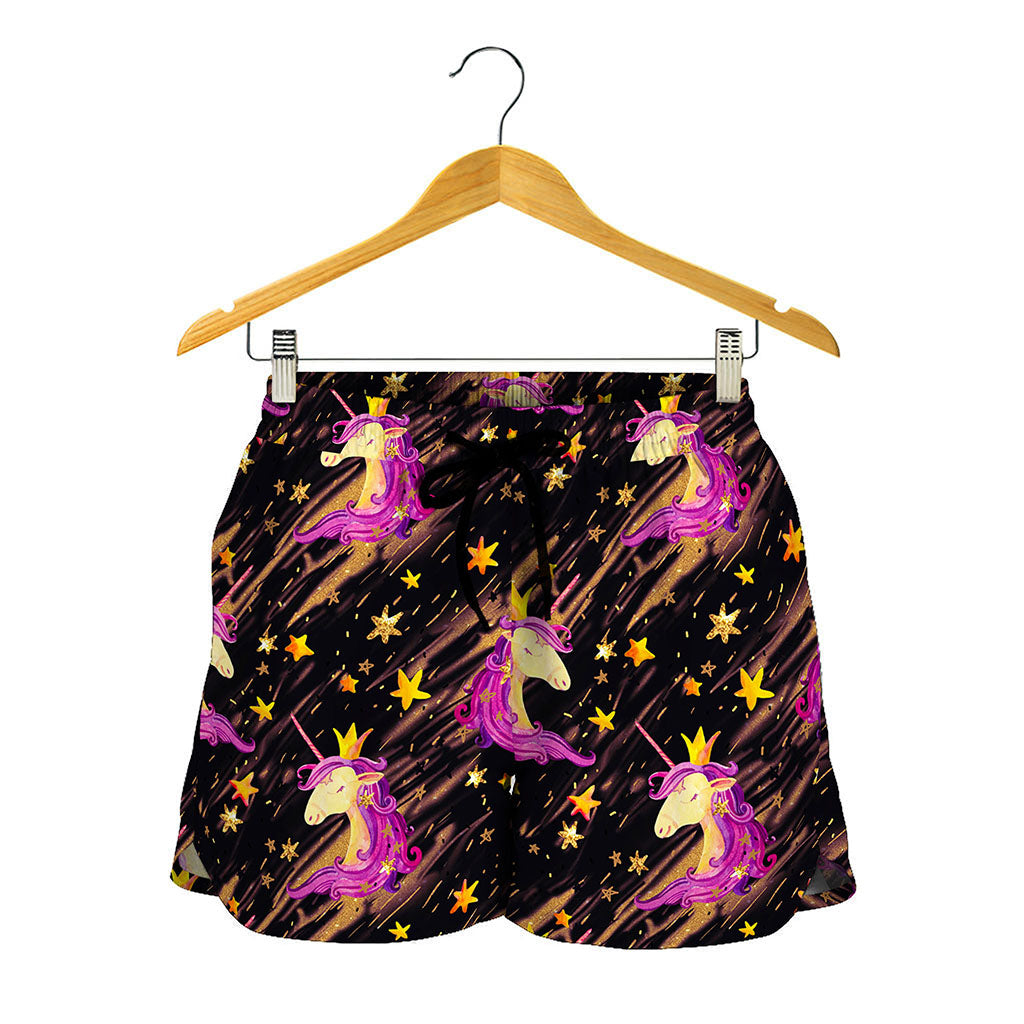 Star Fairy Unicorn Pattern Print Women's Shorts