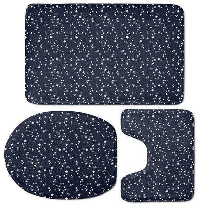 Star Sky Pattern Print 3 Piece Bath Mat Set