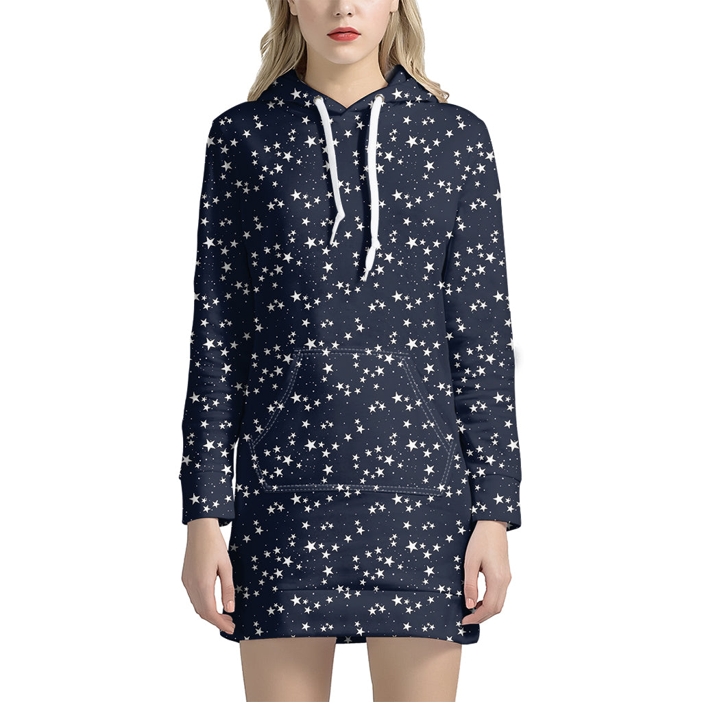Star Sky Pattern Print Hoodie Dress